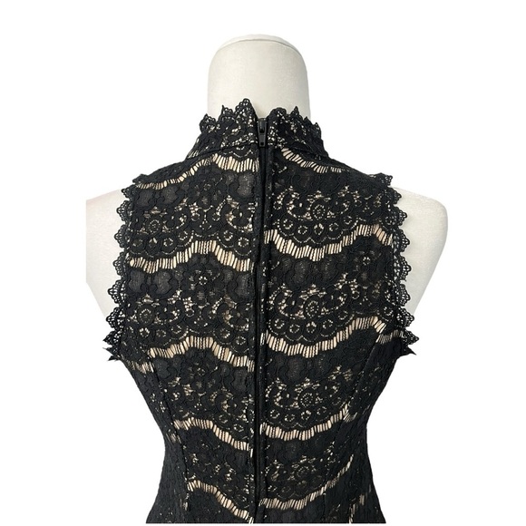 Three Hearts Black and White Halter Sheath Dress - Picture 5 of 14